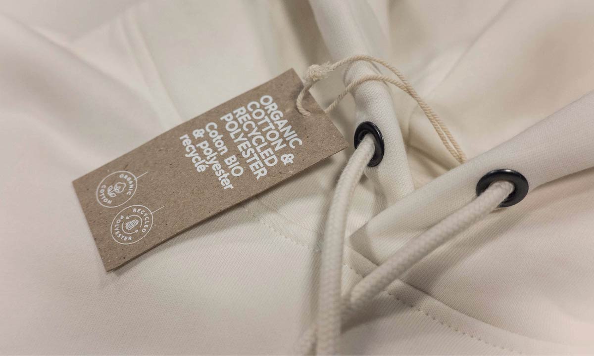 Close-up of organic cotton hoodie